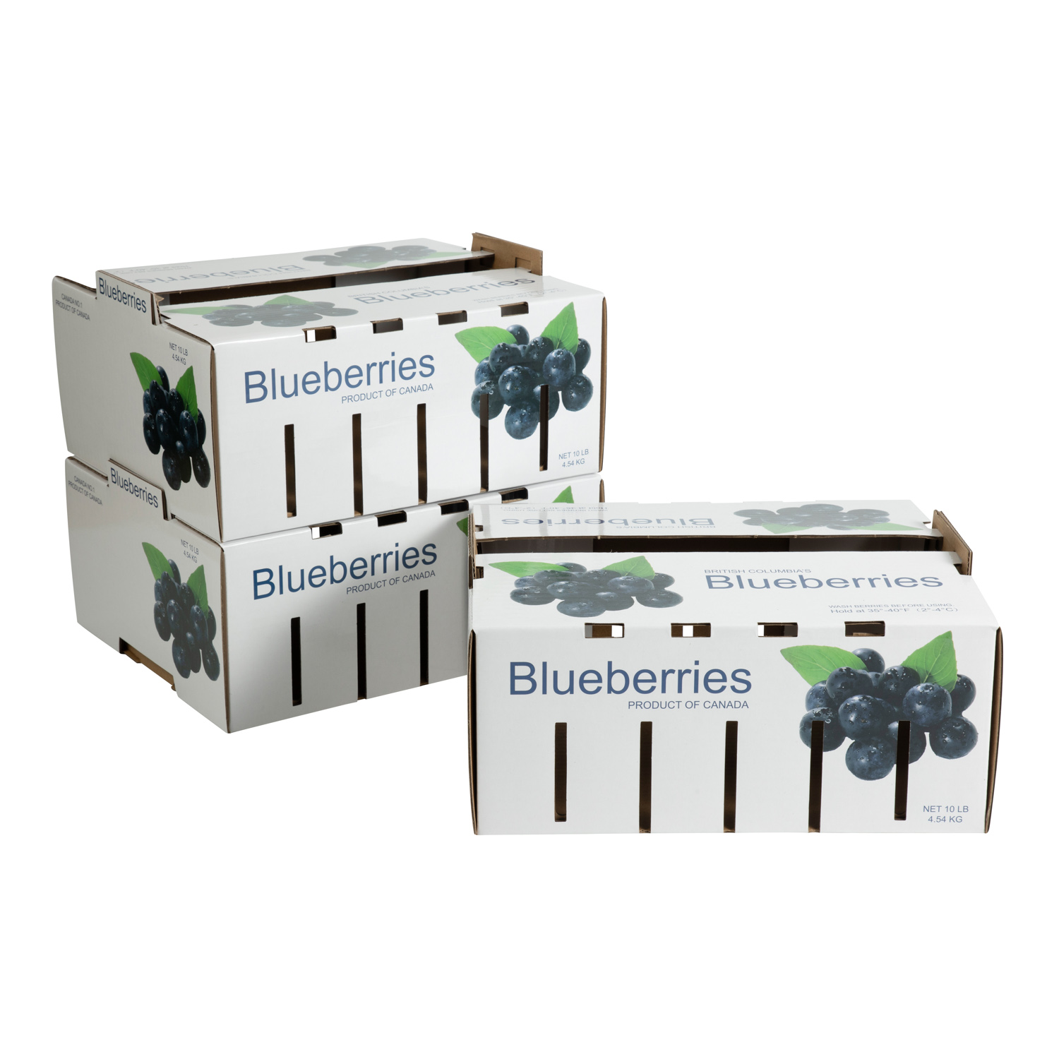 custom fruit and vegetable packaging box on white background