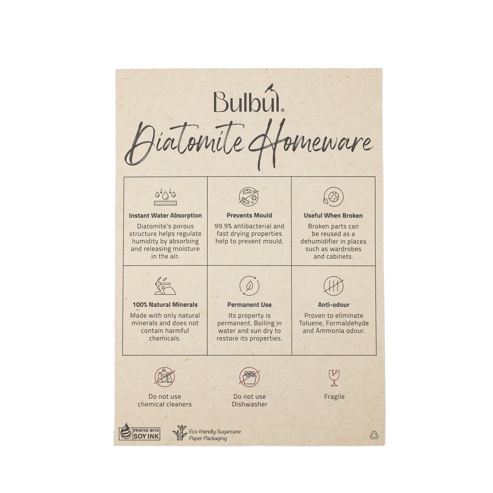 home care packaging information card