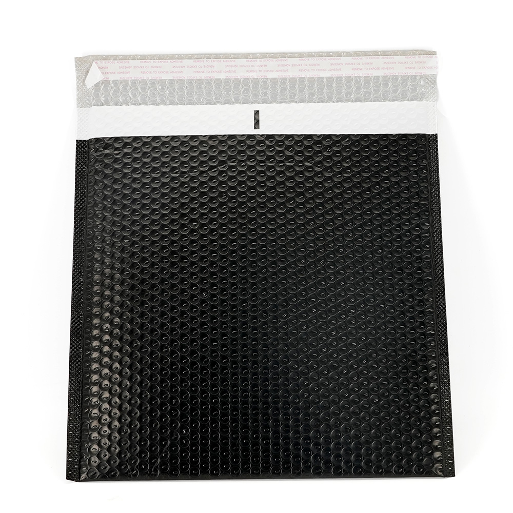 black bubble mailer self seal opening