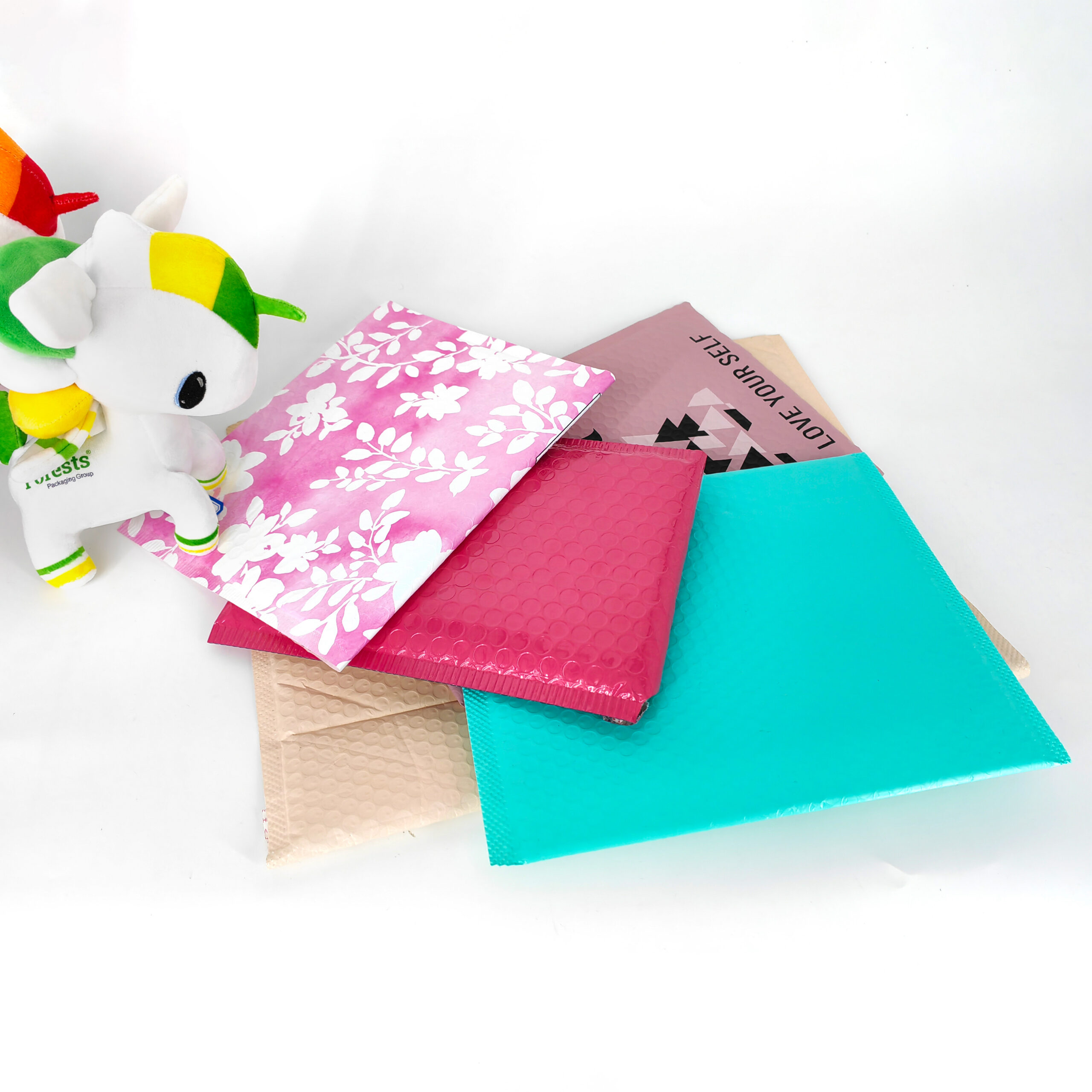 colorful bubble mailers for beauty and personal care