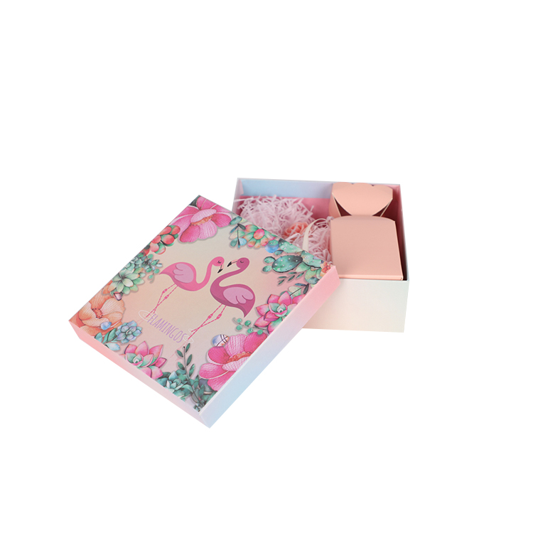 open custom gift box with interior packaging for candles and fragrance products