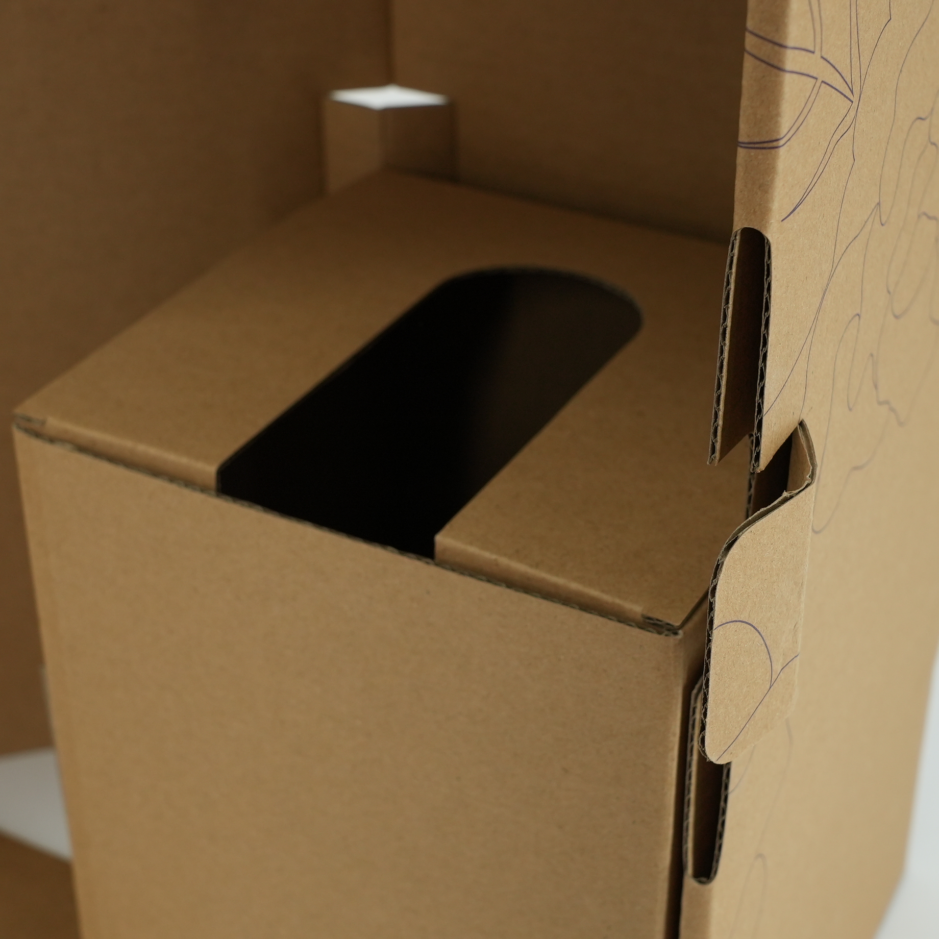 custom die-cut box structure for beauty and consumer product packaging