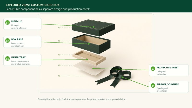 custom box structure diagram for die-cut packaging development