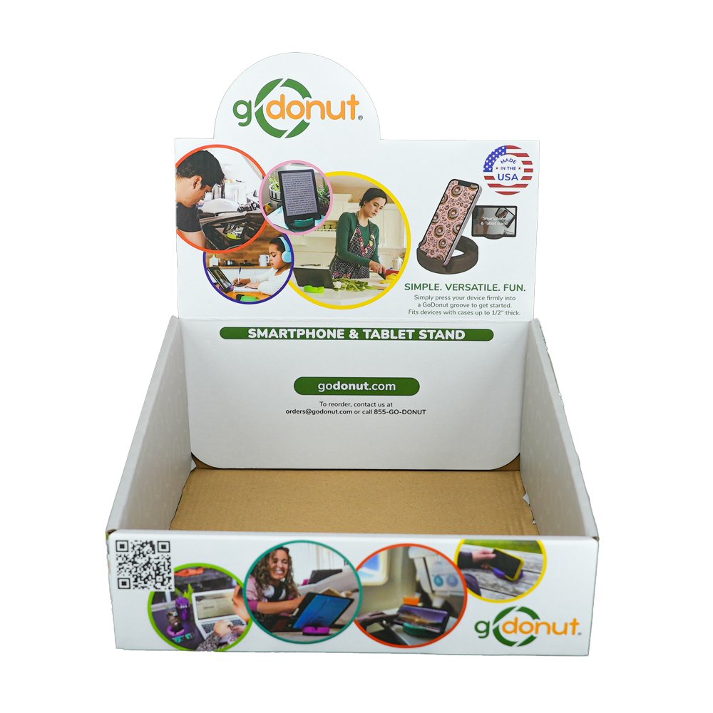 display boxes and pdq packaging product photo on white background