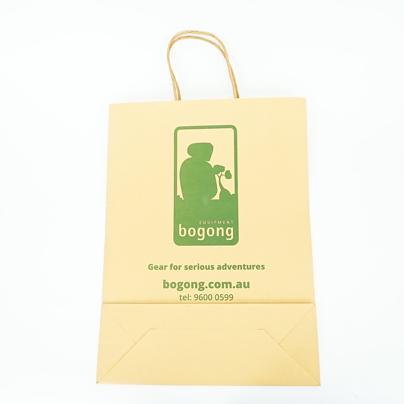 kraft paper bags product photo on white background