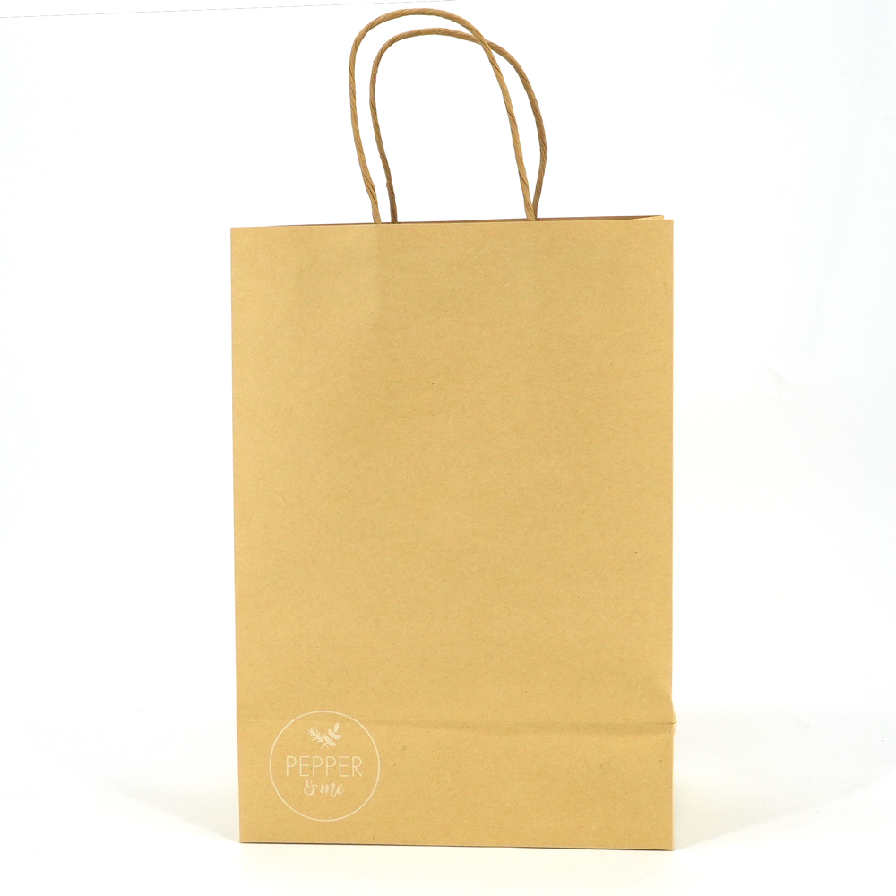 custom kraft paper bag with a carry handle