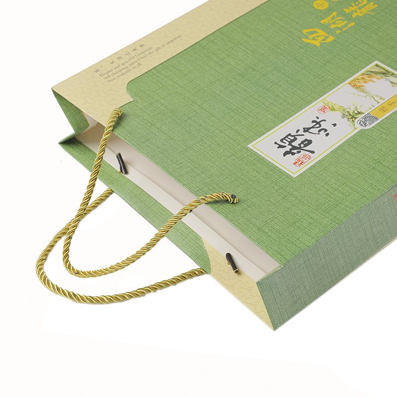 orange custom paper shopping bag with carry handles