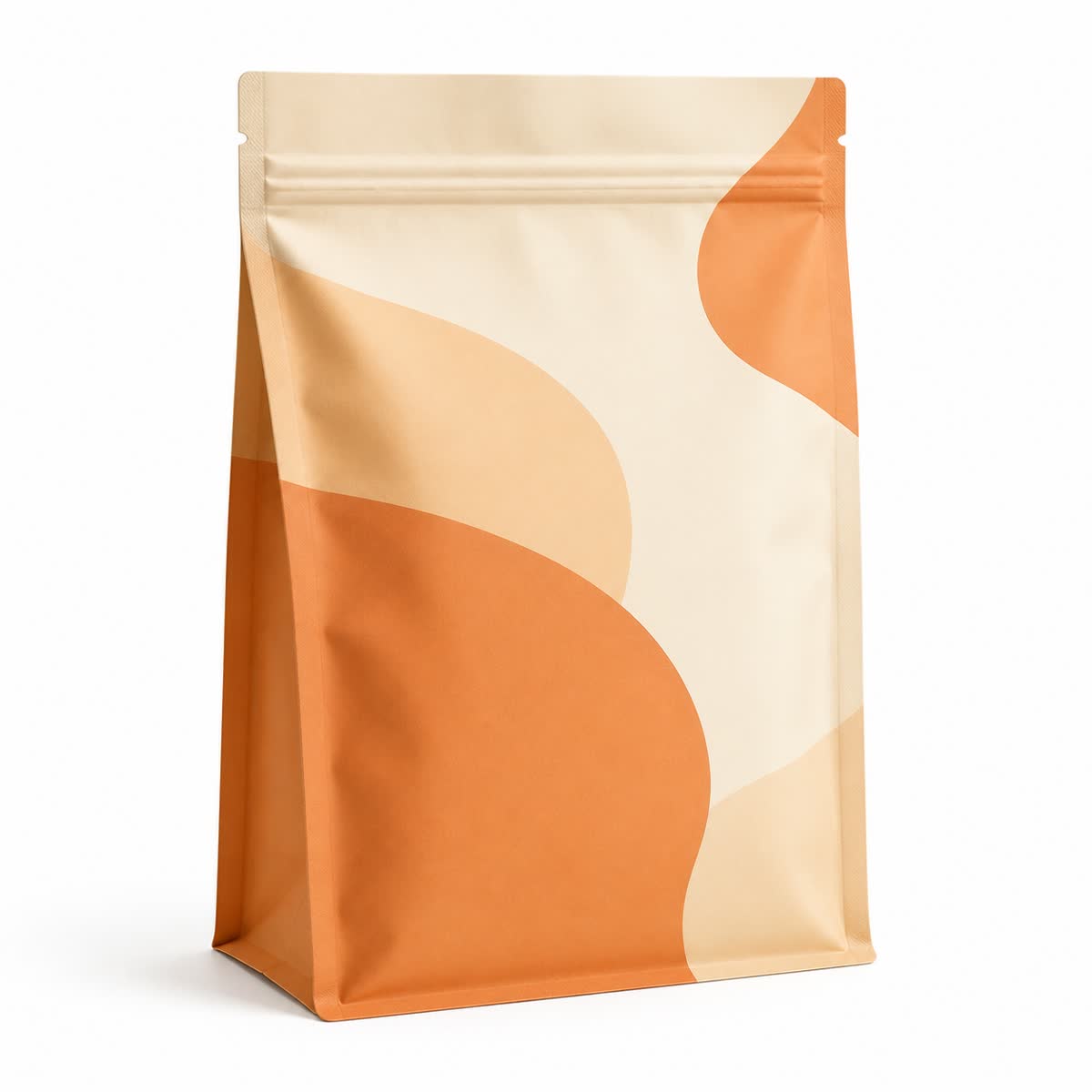 printed flat bottom snack pouch with a branded front panel