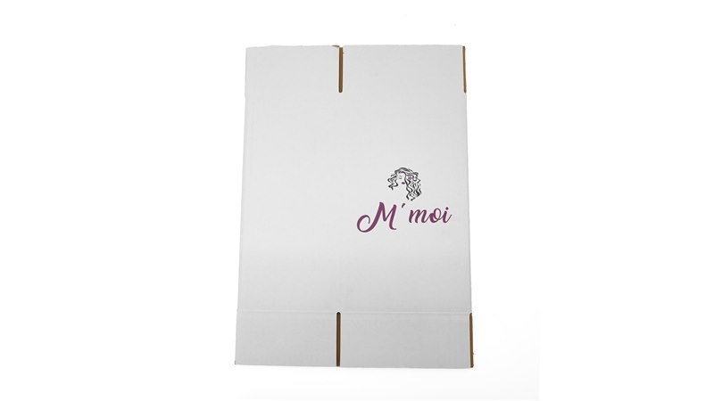 Flat-packed white paperboard folding carton for retail packaging