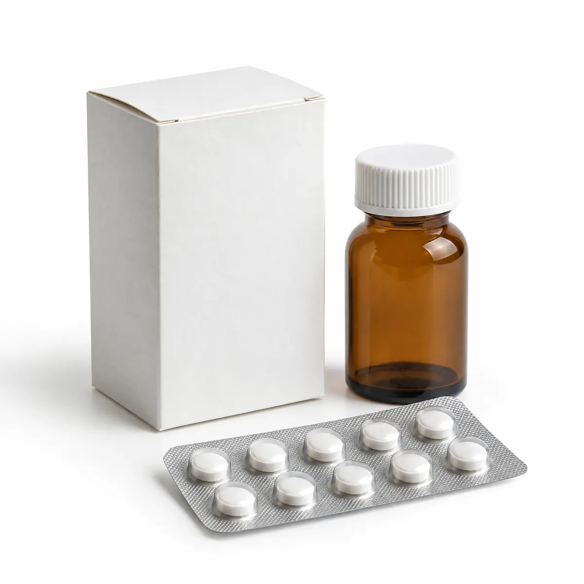 white folding medicine carton