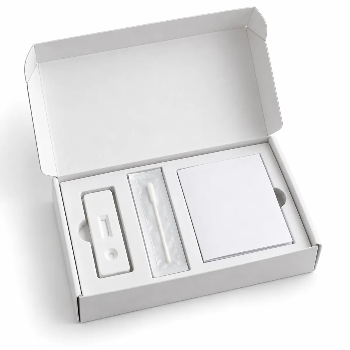 white medical test kit box