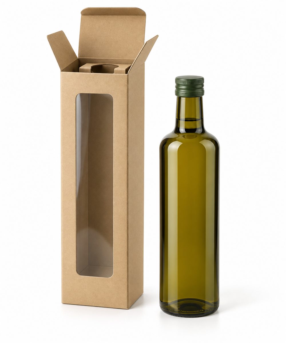 kraft custom bottle box for two bottles