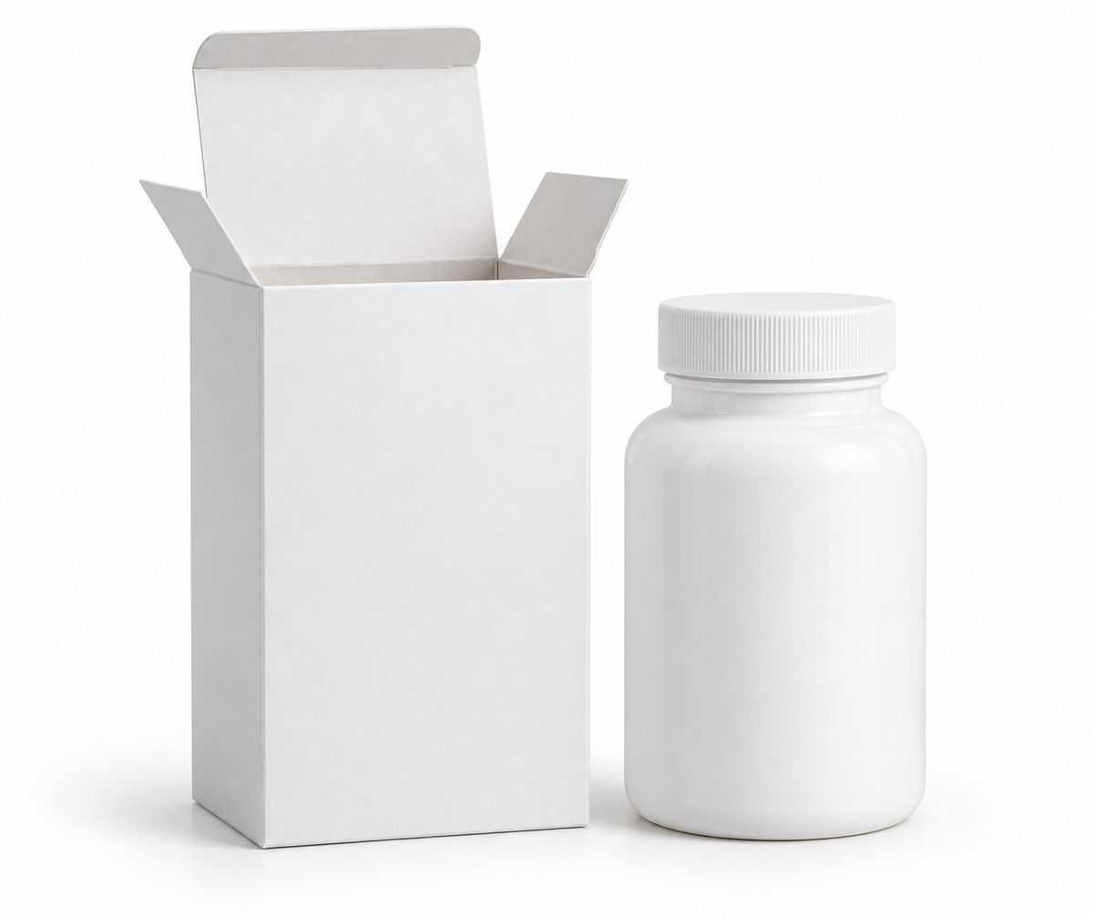 white custom bottle packaging carton for retail products