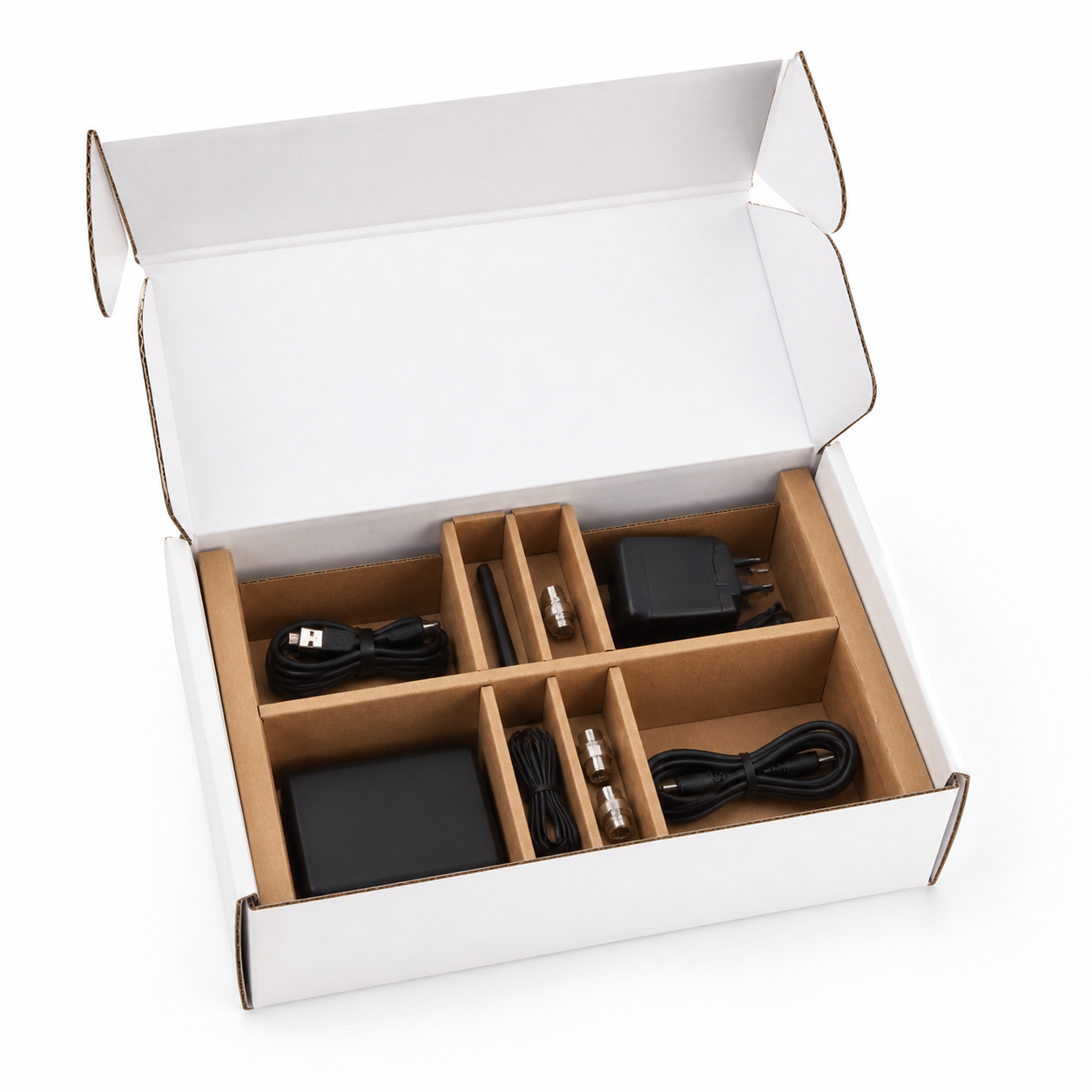 custom divider separating bottles and jars in beauty packaging