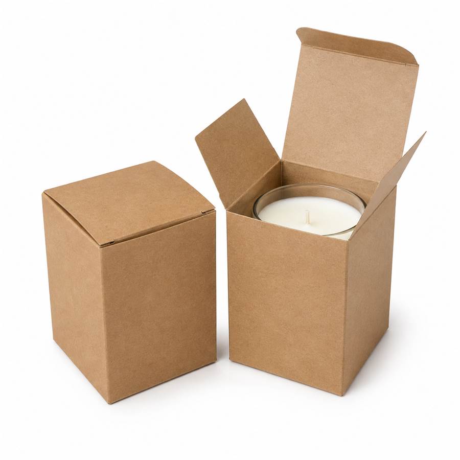 kraft folding candle carton for retail display