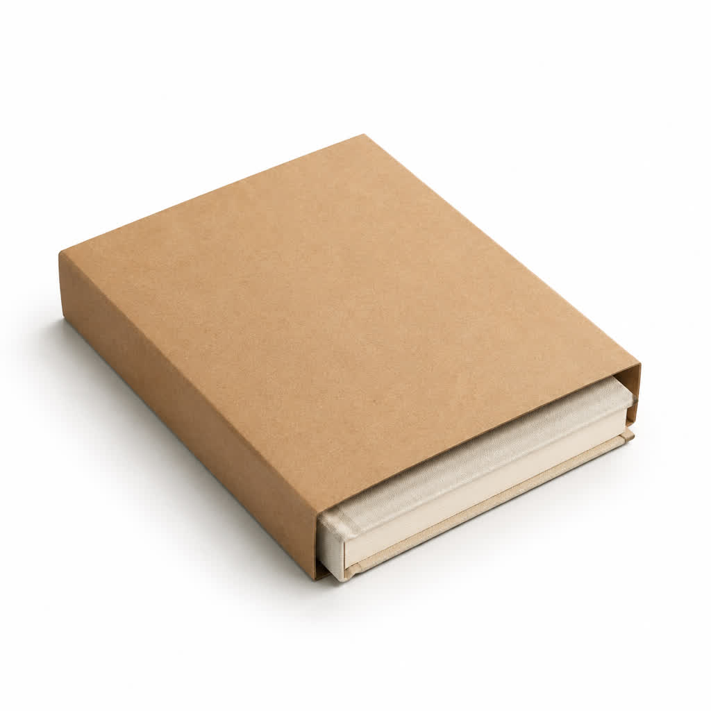 kraft paper sleeve around a product box